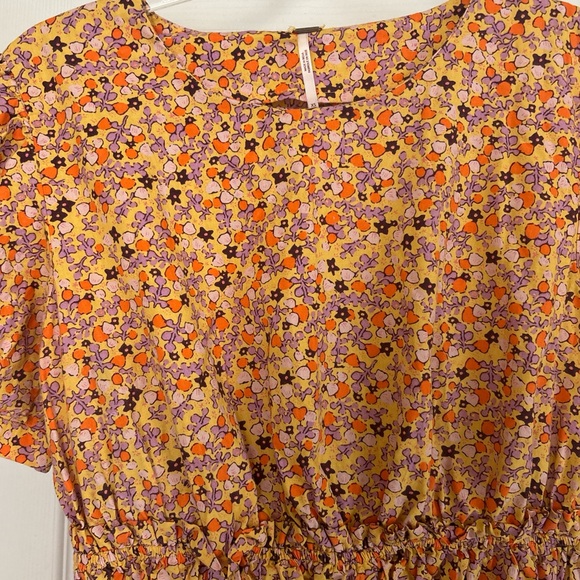 Free People Pennie Floral Puff Sleeve Mini Dress Size XSM - Picture 1 of 10
